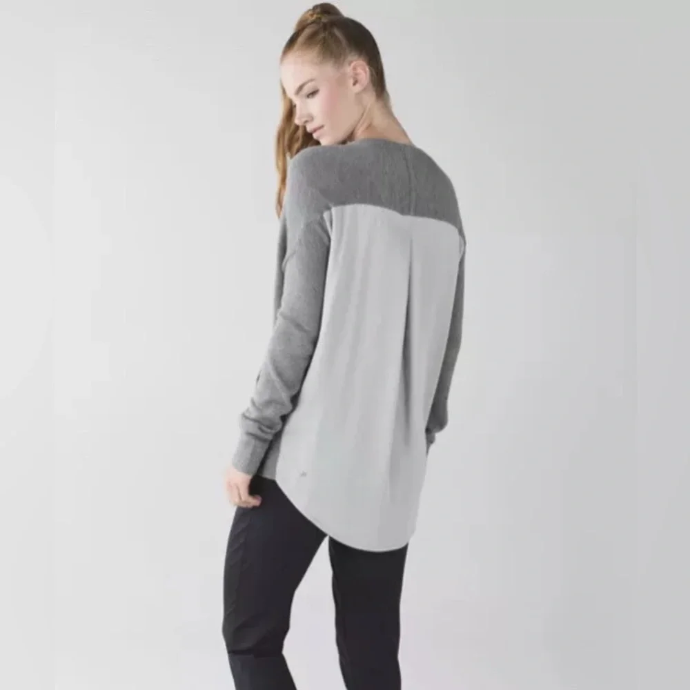 Lululemon Cardi in the Front Cashmere Blend Grey